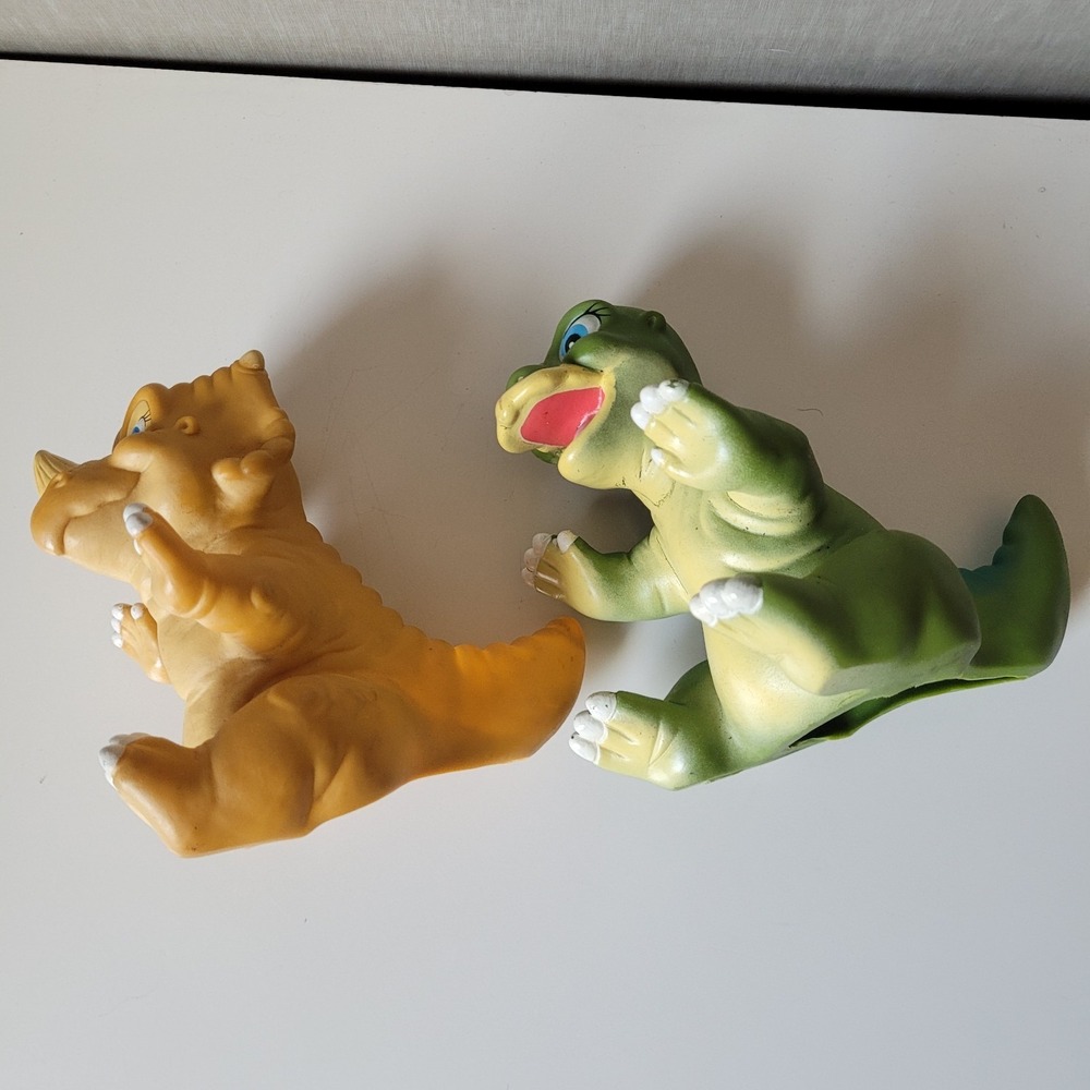 Vintage 1988 Land Before Time Pizza Hut Puppets - Cera & Ducky Set - Rare - Picture 2 of 9